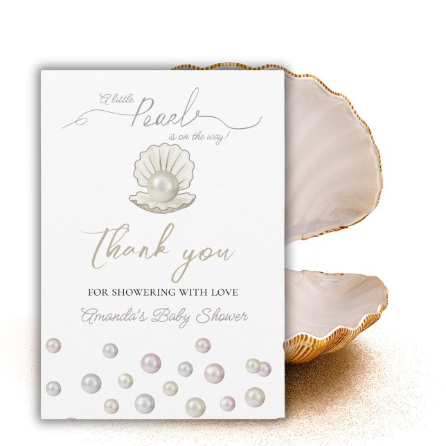 Little Pearl under Sea Pearlcore Baby Shower Tack Kort (Skapare uppladdad)