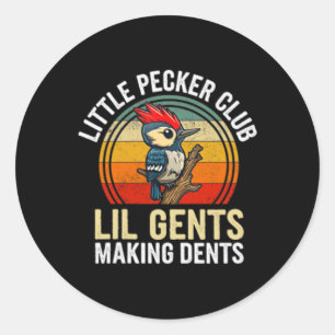 Little Pecker Klubb Lil Gents Skapar Dents Funny Runt Klistermärke