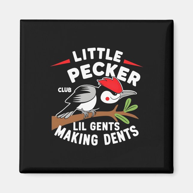 Little Pecker Klubb Lil Gents Skapar Dents Retro W Magnet (Framsidan)