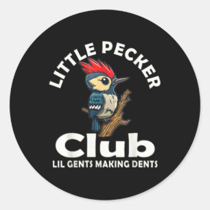 Little Pecker Klubb Shirt Front and Back Runt Klistermärke