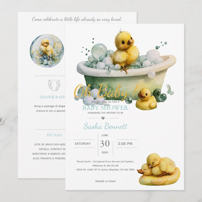 Little Peep & Co. | Barnkalas Inbjudningar (Fram/baksida)