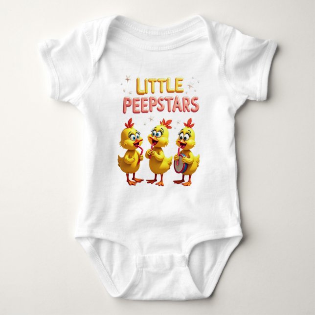 Little Peepstars - Retro Påsk Band Vibes T Shirt (Framsida)