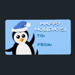 "Little Penguin" Glad helg Gift Märkres Fraktsedel<br><div class="desc">Vår söta lilla penguin är redo att hjälpa dig att önska dina vänner och kära ett Glad helg genom att lägga till deras gåvor i år! Du kan anpassa etiketterna och själva sparan genom att helt enkelt lägga till ditt namn!</div>