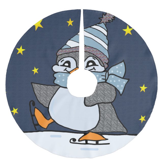 Little Penguin Julgransmatta Borstad Polyester (Framsidan)
