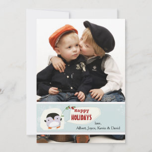 Little Penguin Photo Helgdag Card Julkort