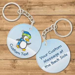 Little Penguin Walking on Snö Keychain