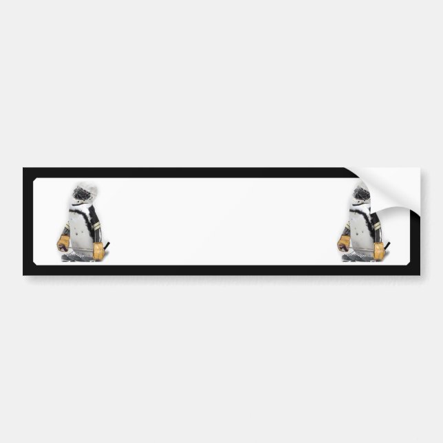 Little Penguin Wearing Hockey Gear Bildekal (Framsidan)
