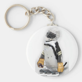 Little Penguin Wearing Hockey Gear Nyckelring