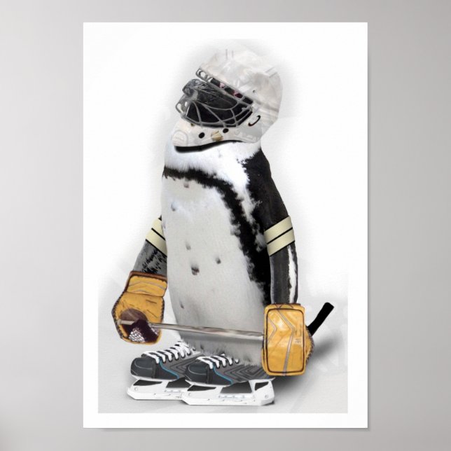Little Penguin Wearing Hockey Gear Poster (Framsidan)