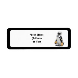 Little Penguin Wearing Hockey Gear Returadress Etikett