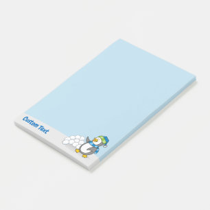 Little Penguin with Snö Bollar Wave Post-it Note Block