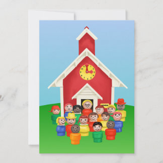 Little People Schoolhouse Julkort