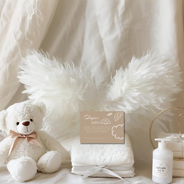 Little Piece of Heaven Beige Diaper Raffle Card Tilläggskort (Little Piece of Heaven Beige Diaper Raffle Card)