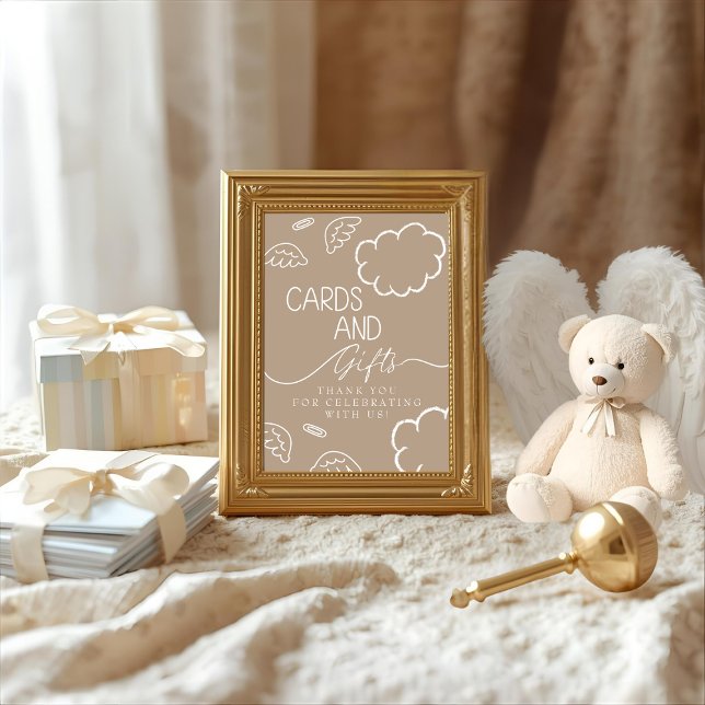 Little Piece of Heaven beige Kort & Present Skylt  (Little Piece of Heaven beige Cards & Gifts Sign)