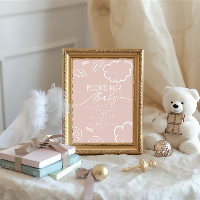 Little Piece of Heaven pink Books for Baby Sign Inbjudningar (Little Piece of Heaven pink Books for Baby Sign)
