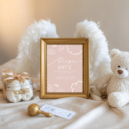 Little Piece of Heaven Pink Diaper Raffle Table Inbjudningar