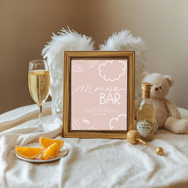 Little Piece of Heaven Pink Momosa Bar Sign Inbjudningar