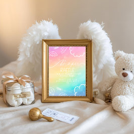Little Piece of Heaven Rainbow Diaper Raffle Table Inbjudningar