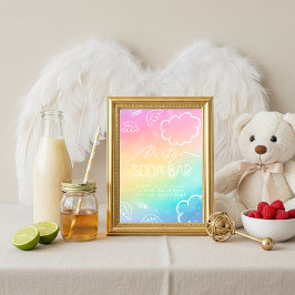 Little Piece of Heaven Rainbow Dirty Soda Bar Sign Inbjudningar