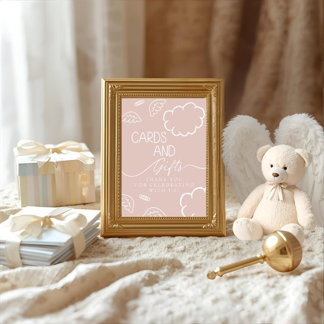 Little Piece of Heaven rosa Kort & Present Skylt  (Little Piece of Heaven pink Cards & Gifts Sign)