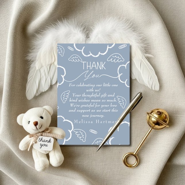 Little Piece of Heaven Thank You blue card Inbjudningar (Little Piece of Heaven Thank You blue card)