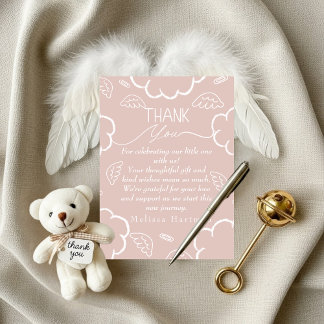 Little Piece of Heaven Thank You Pink card Inbjudningar