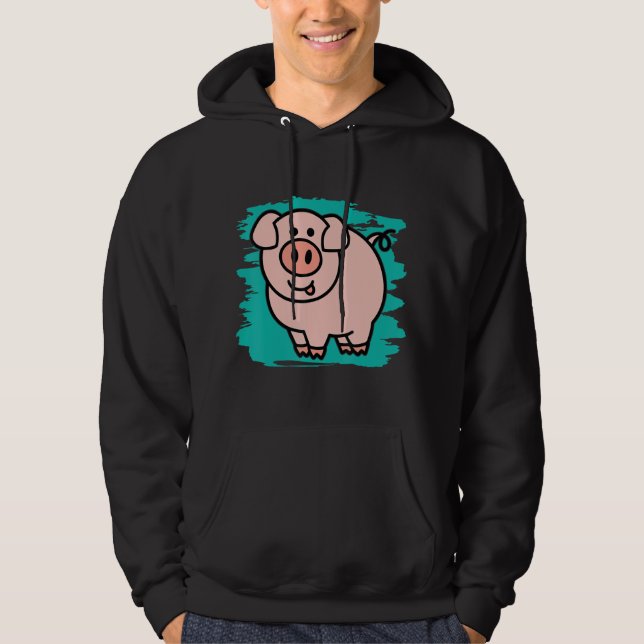 Little Pig I Cute Gris I Kids Gris Hoodie (Framsida)