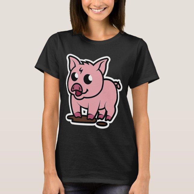 Little Pig Pet Piggy T Shirt (Framsida)