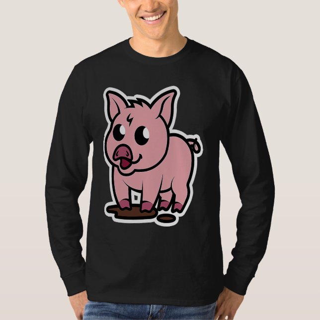 Little Pig  Pet  Piggy T Shirt (Framsida)