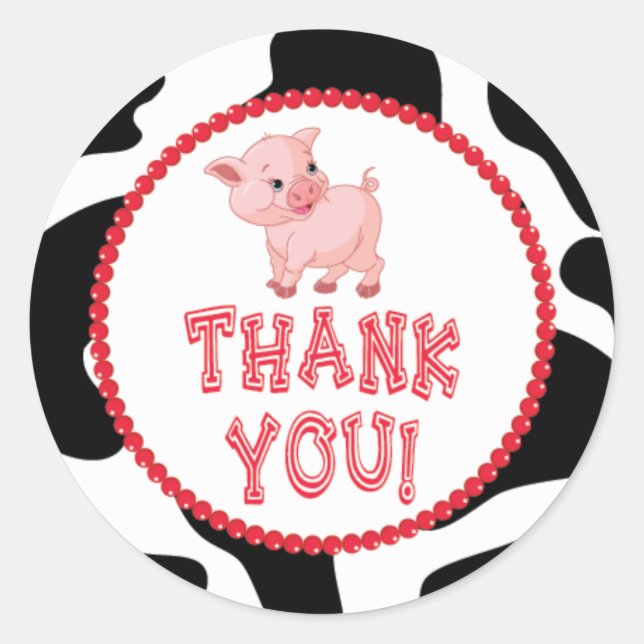 Little Pig Tack Sticker Runt Klistermärke (Framsida)