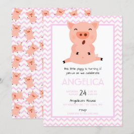 Little Piggy Födelsedagsfest inbjudan