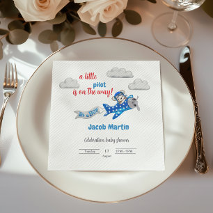 Little Pilot in Himmel Baby Shower Pappersservett