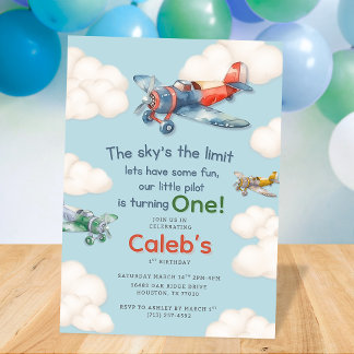 Little Pilot's First Birthday Inbjudningar