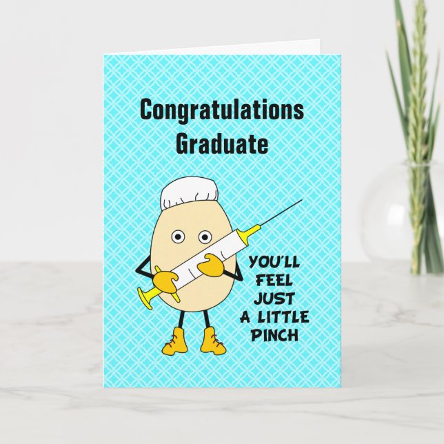 Little Pinch Egghead Nurse Studenten Card Tack Kort (Framsida)