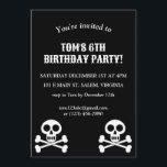 Little Pirat Kids Skull och Crossbone Birthday Inbjudningar<br><div class="desc">Våra små barn i pirat,  skalle och korsben i födelsedagsfest inbjudan. En del av vår lilla samling pirater party.</div>