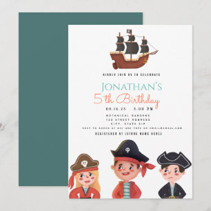 Little pirater of the 5st Birthday Notice Meddelande