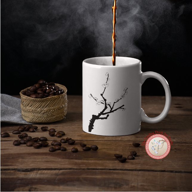 Little Plum Blommar Twig Kaffemugg (Skapare uppladdad)