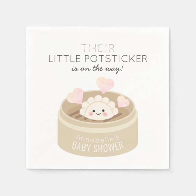 Little Poteck Baby Shower White Napkins Pappersservett (Framsidan)