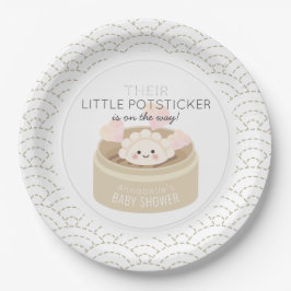 Little Poteck White Baby Shower Papprare Tallrikar
