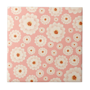 Little Powder Rosa Flowers Kakelplatta