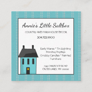 Little Primitive Saltbox House Land Fyrkantigt Visitkort