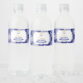 Little Prince 1st Birthday Party Royal Blue Favor Vattenflaska Etikett