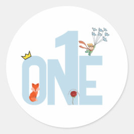 Little Prince 1st Birthday Sticker Runt Klistermärke