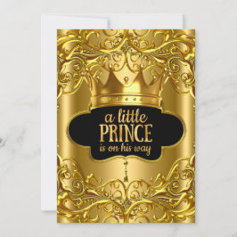Little Prince är på väg Baby Shower Golden Inbjudningar