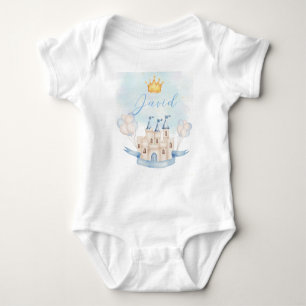 Little Prince baby födelsedag guld krona Blue cast T Shirt