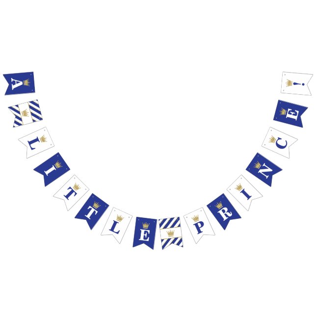 Little Prince Baby Shower Banner, Royal Blue Vimplar (Alla)