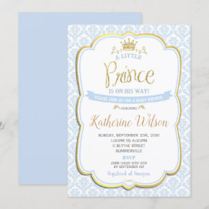 Little Prince Baby Shower-inbjudan Boy Blue Inbjudningar