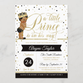 Little Prince Baby Shower Inbjudan, Faux Glitter Inbjudningar