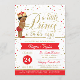 Little Prince Baby Shower Inbjudan, Faux Glitter Inbjudningar