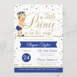 Little Prince Baby Shower Inbjudan, Faux Glitter Inbjudningar